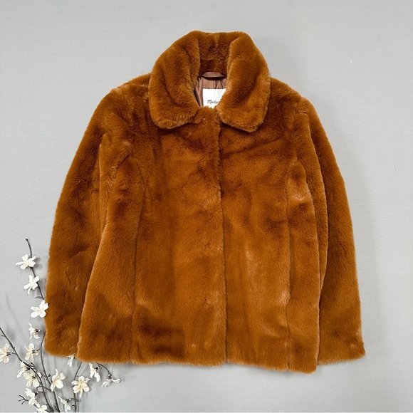 MADEWELL $228 faux fur snap front coat, S. - Picture 11 of 11